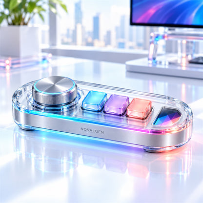 Novalqen illuminated desktop control deck front view