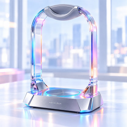 Novalqen illuminated arch headphone stand empty view